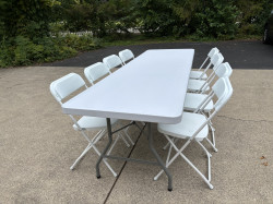 IMG 2856 1756235854 96” Rectangle Table & 8 Chairs $39