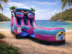 18ft Beach Vibes Dual Lane Waterslide $419