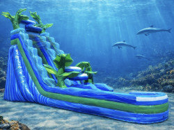 19ft Tropical Rush Single Lane Slide $399