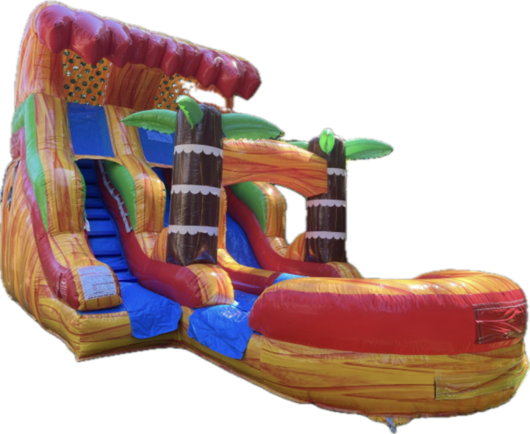 16ft Lava Dual Lane Slide